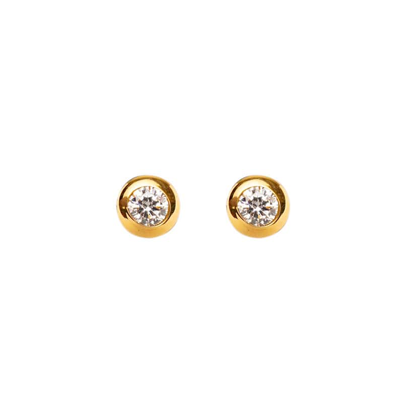 Pendientes Oro zirconitas embocelada