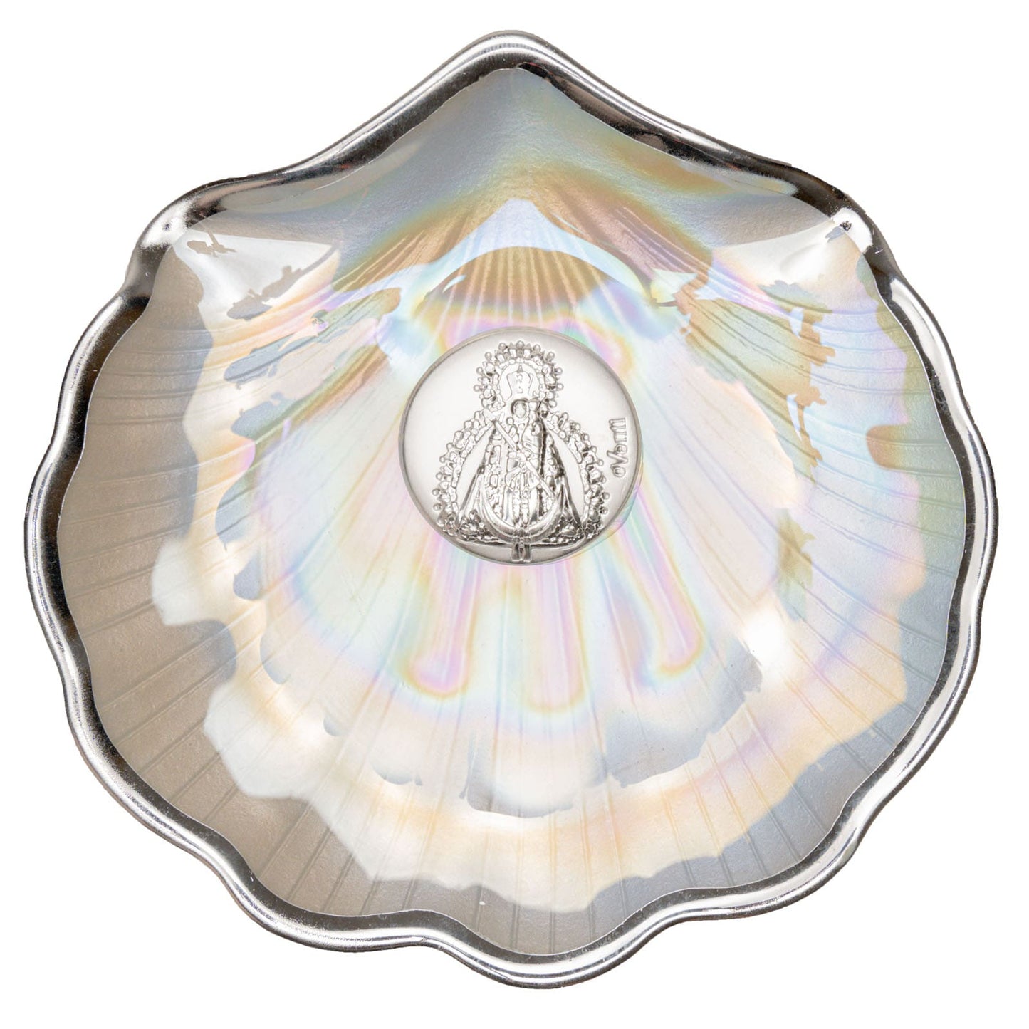 Concha bautismal nácar biselada plata V.C.
