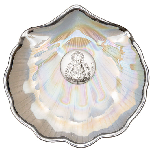 Concha bautismal nácar biselada plata V.C.