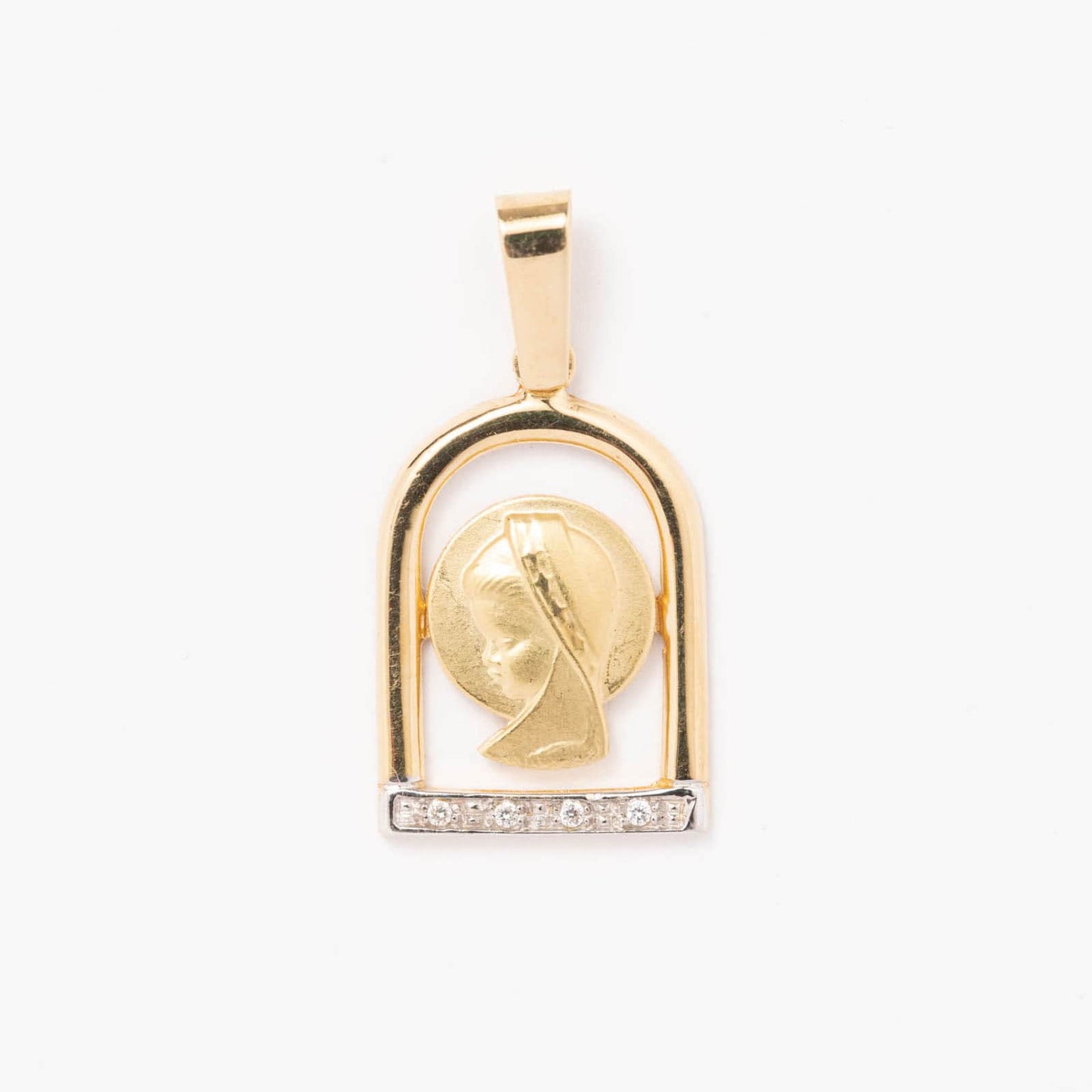 Medalla V. niña capilla zirconitas