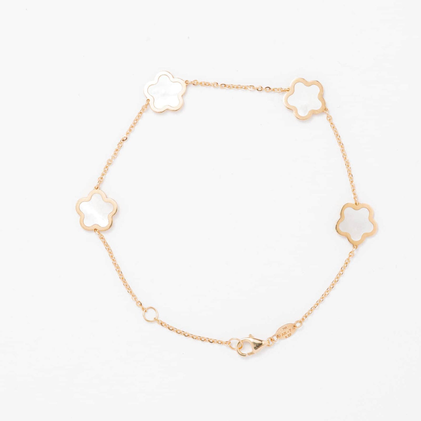 Pulsera Oro flor nácar