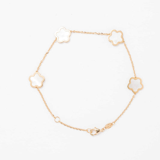 Pulsera Oro flor nácar