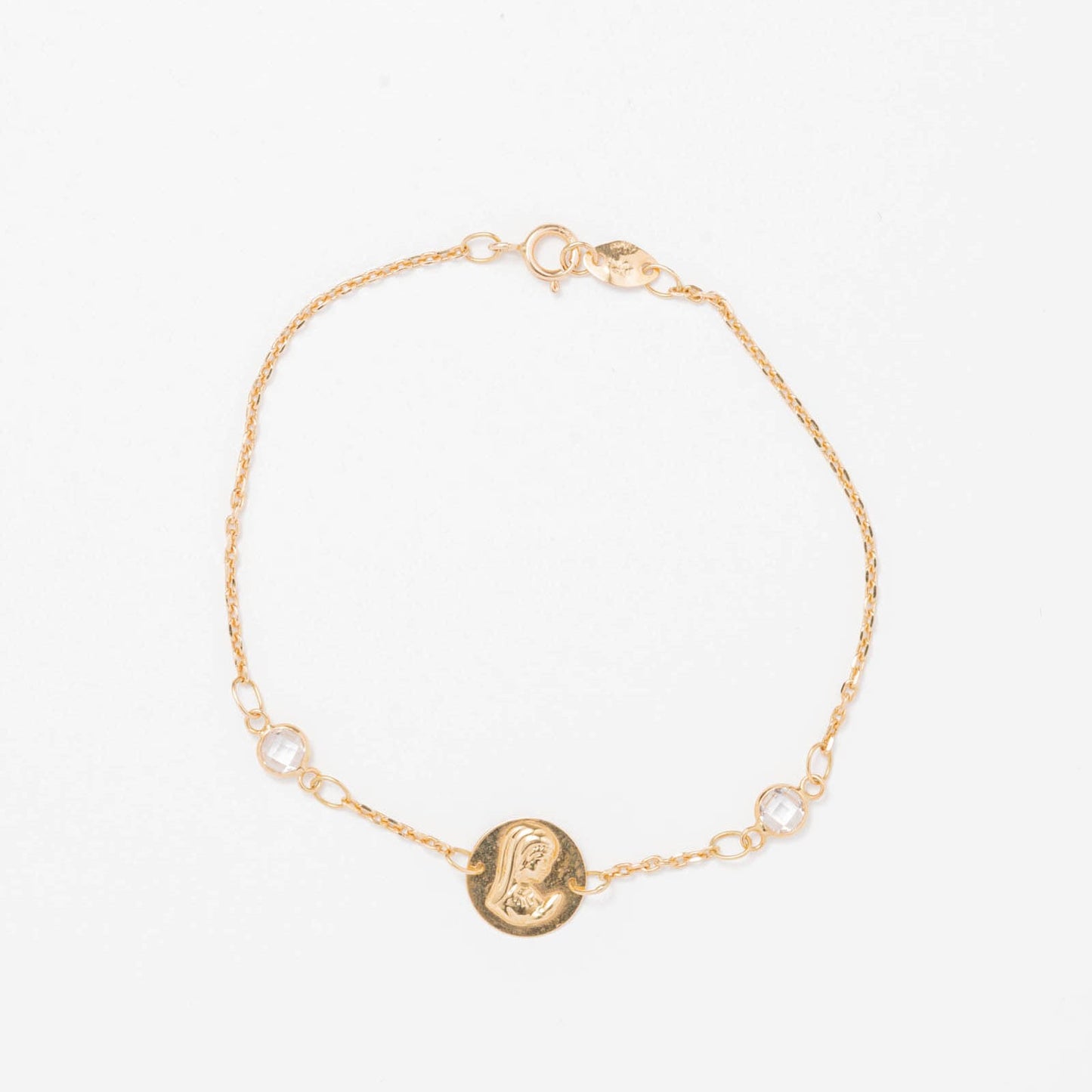 Pulsera Oro Virgen niña zirconitas