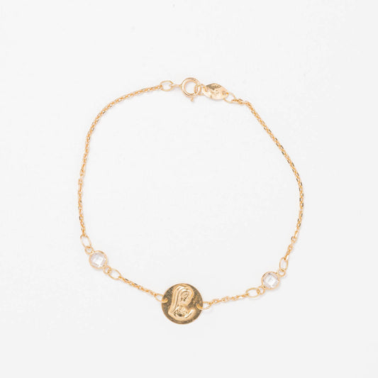 Pulsera Oro Virgen niña zirconitas