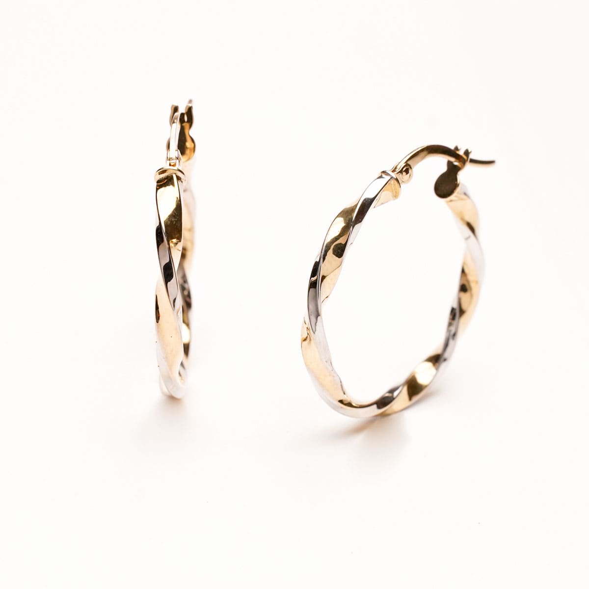 Aros Oro bicolor rizados 25mm