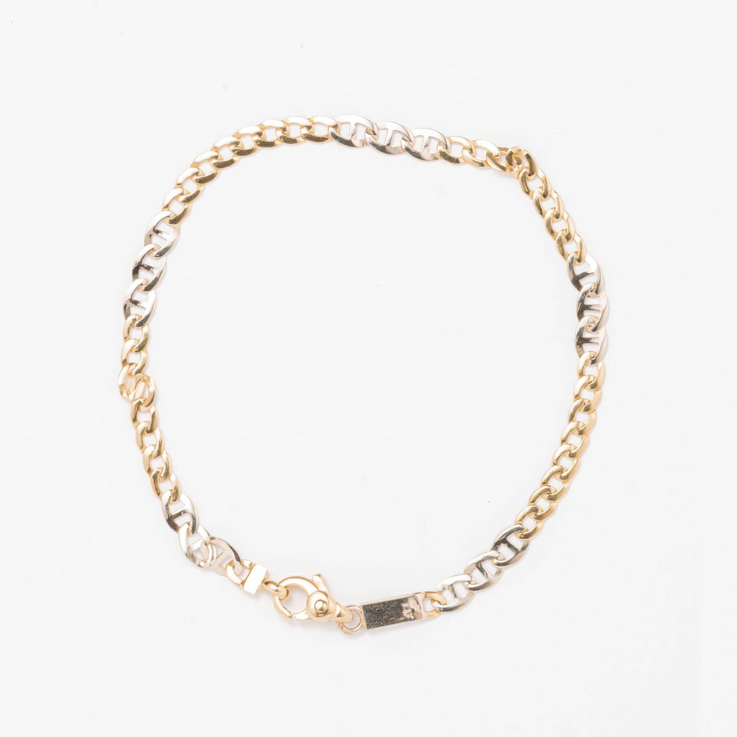 Pulsera Oro eslabones bicolor cadena