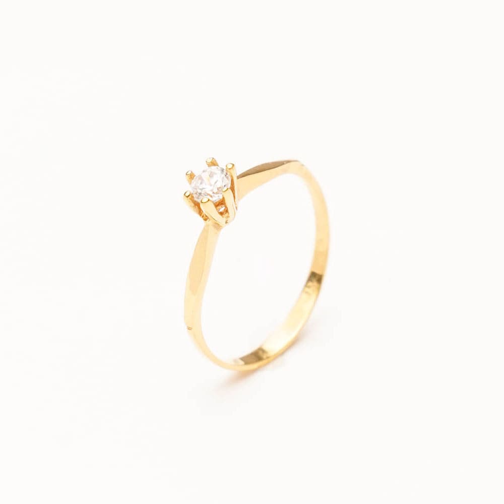 Sortija Oro 18K zirconitas 6 garras