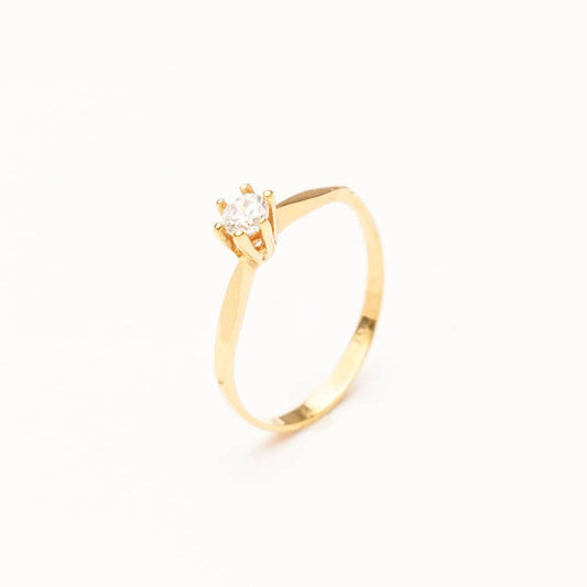 Sortija Oro 18K zirconitas 6 garras