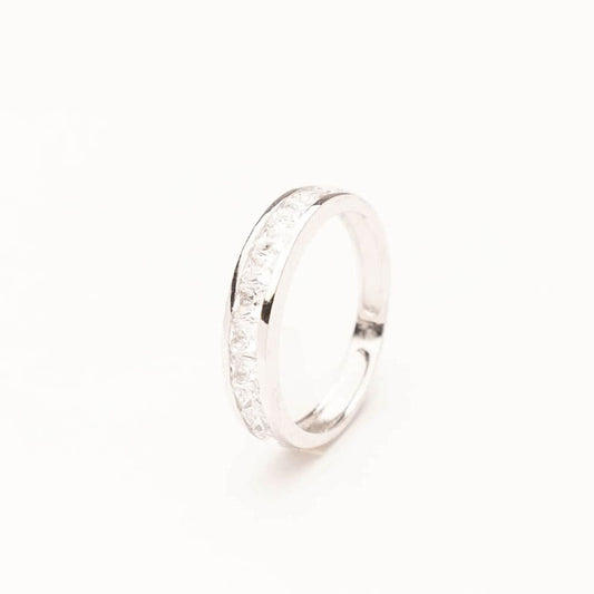 Sortija Oro blanco zirconitas baguette