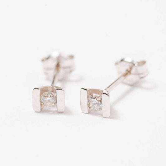 Pendientes Oro blanco diamantes