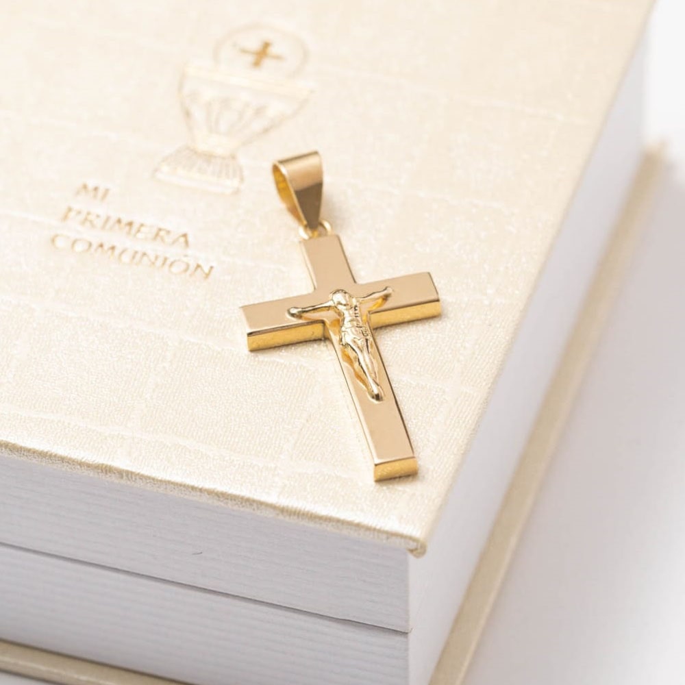 Cruz Oro plana Cristo