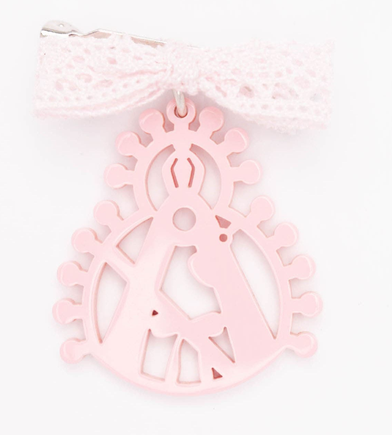 Medalla cuna rosa metal V.C.