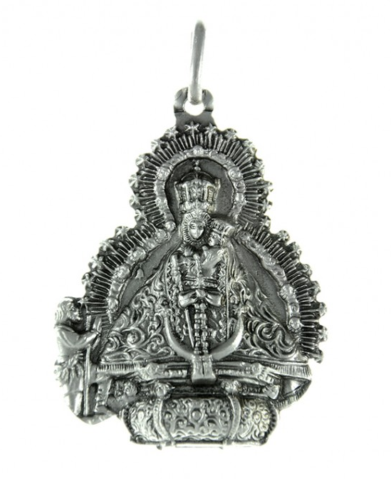 Medalla plata V. Cabeza silueta pastor