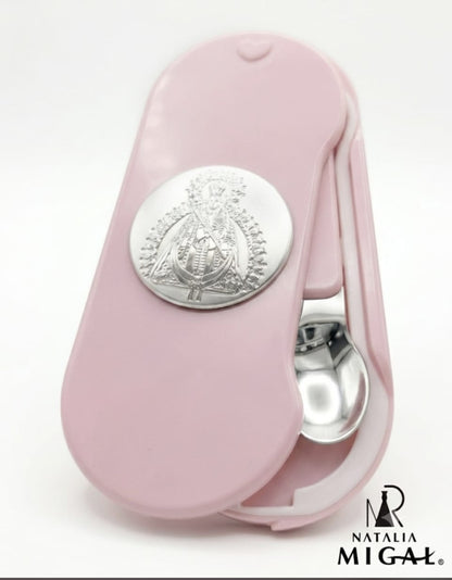Porta cubierto bebé rosa Virgen de la Cabeza
