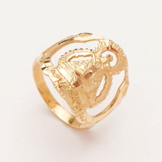 Sortija Oro V. Cabeza silueta conchas